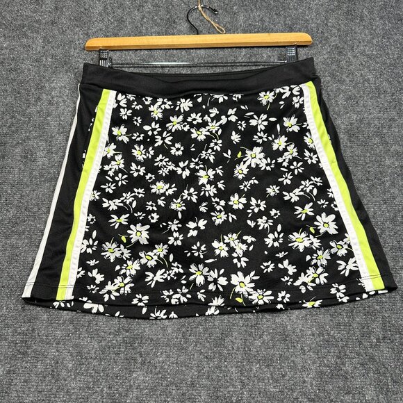 Grand Slam Pants - Grand  Slam Performance Skort Womens Medium Golf Tennis Black Floral Pockets
